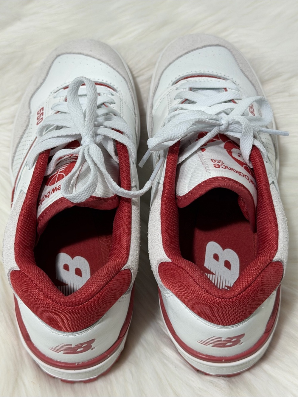 Unisex Retro New Balance 550 low-tops in a White/Terracotta Women’s 9.5 - Picture 6 of 13
